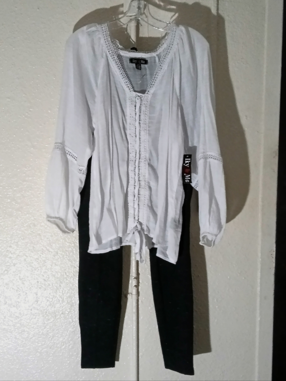 Lily White Crochet-Trim Tie-Front Tunic